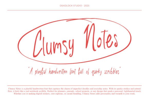 Clumsy Notes: Your New Favorite Handwritten Font for Crafts