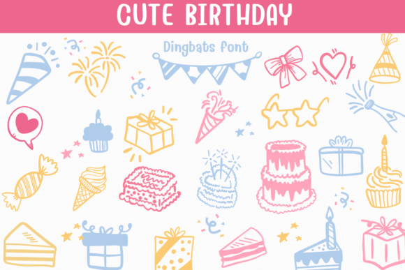 Cute Birthday: A Playful Dingbat Font for Editorial Storytelling