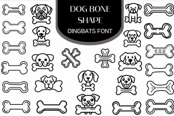 Dog Bone Shape: A Decorative Dingbats Font for Digital Design