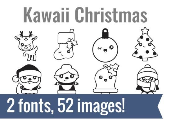 Embrace the Charm of Kawaii Christmas Dingbats Fonts