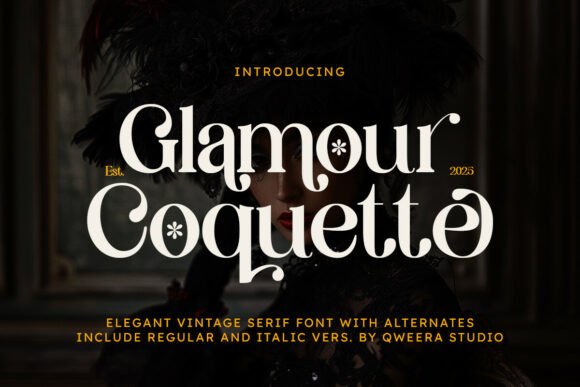 Glamour Coquette: A Vintage Serif Font for Elegant Branding