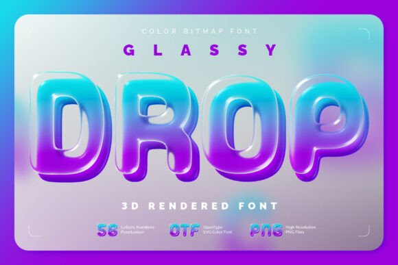 Glassydrop: A Modern 3D Typeface for Editorial Design