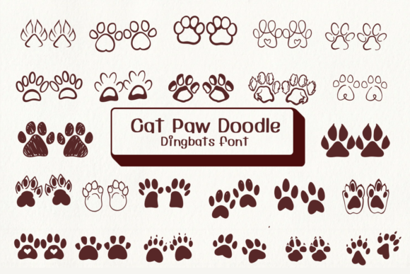 Unleash Creativity with Cat Paw Doodle Font
